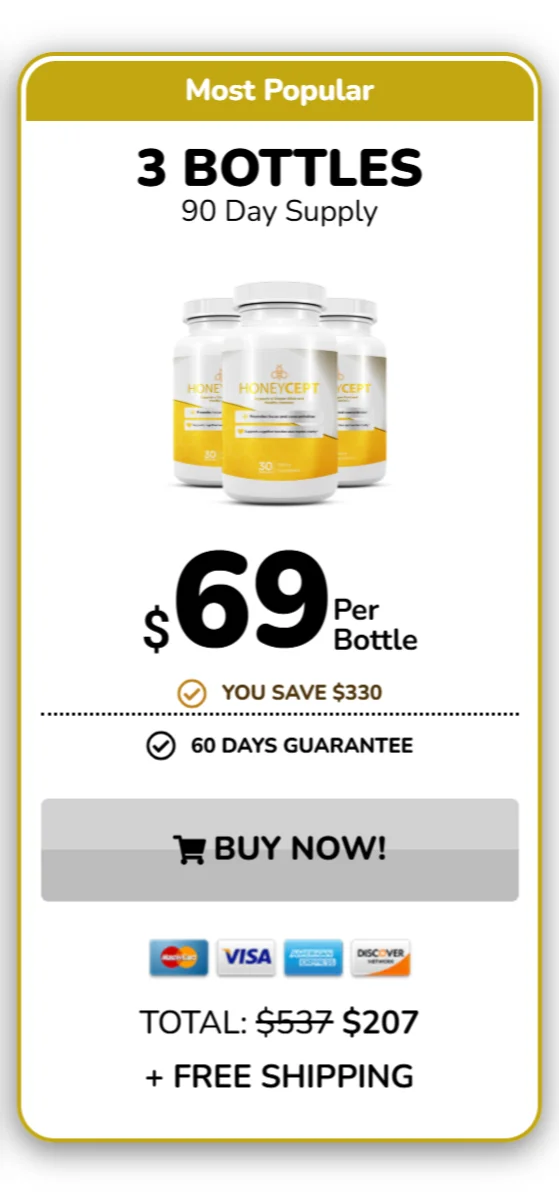HoneyCept™ 3 bottles pricing